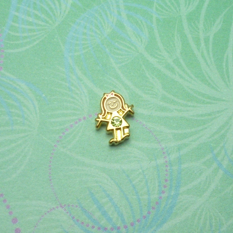 Birthstone - August - Girl - Charm for Memory Lockets