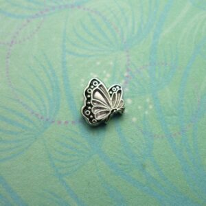 Birthstone Butterfly Silver - April - Charm for Memory Lockets