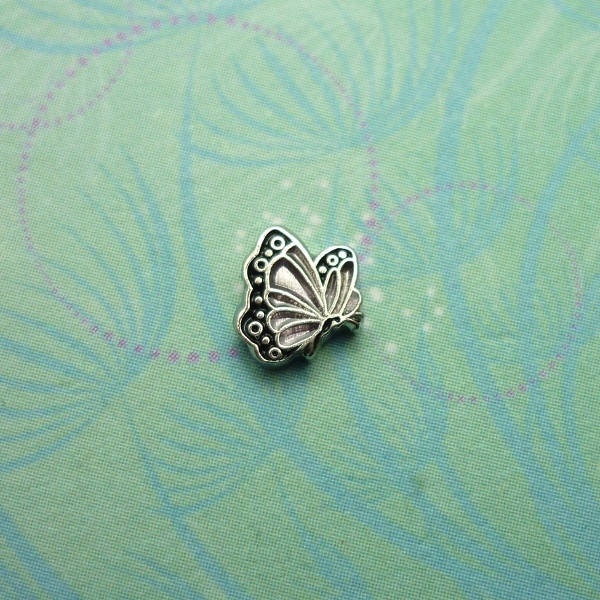 Birthstone Butterfly Silver - April - Charm for Memory Lockets