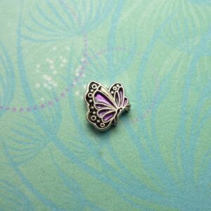 Birthstone Butterfly Silver - February - Charm for Memory Lockets