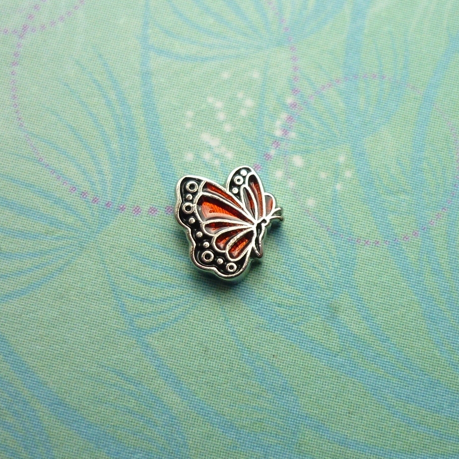 Birthstone Butterfly Silver - January - Charm for Memory Lockets