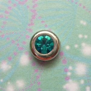 Birthstone-December-Silver-Round-Crystal - Charm for Memory Lockets