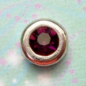 Birthstone-February-Silver-Round-Crystal - Charm for Memory Lockets
