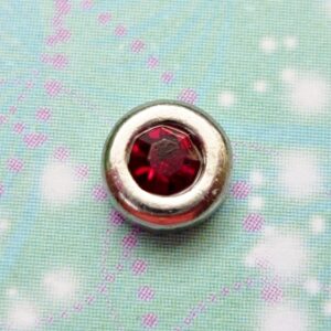 Birthstone-January-Silver-Round-Crystal - Charm for Memory Lockets