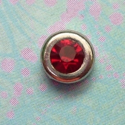 Birthstone-July-Silver-Round-Crystal - Charm for Memory Lockets