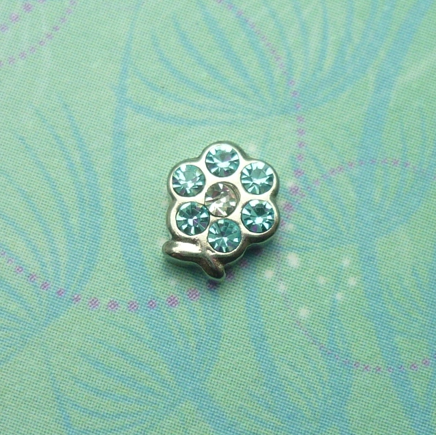 Birthstone-March-Flower - Charm for Memory Lockets