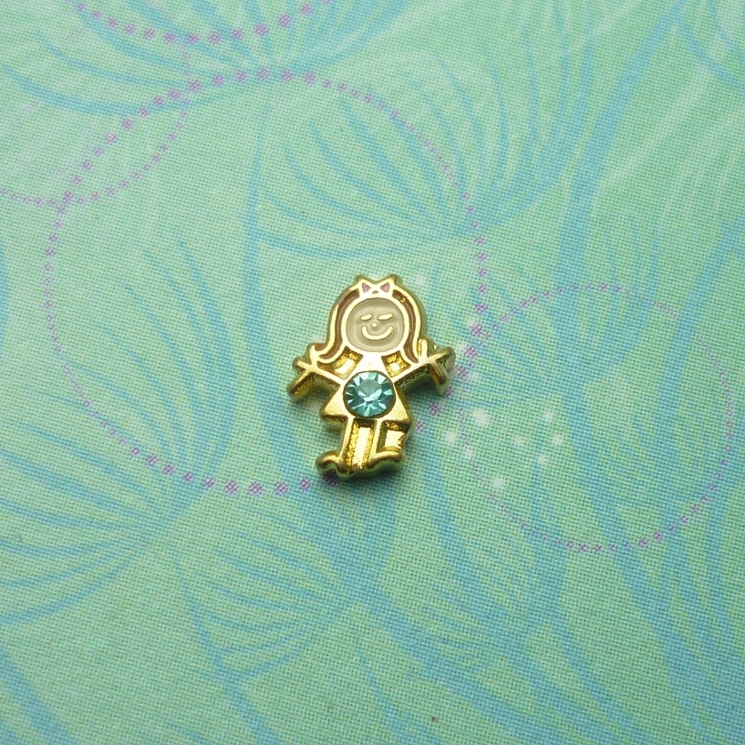 Birthstone-March-Girl - Charm for Memory Lockets