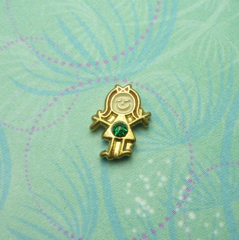 Birthstone-May-Girl - Charm for Memory Lockets