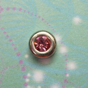 Birthstone-October-Silver-Round-Crystal - Charm for Memory Lockets