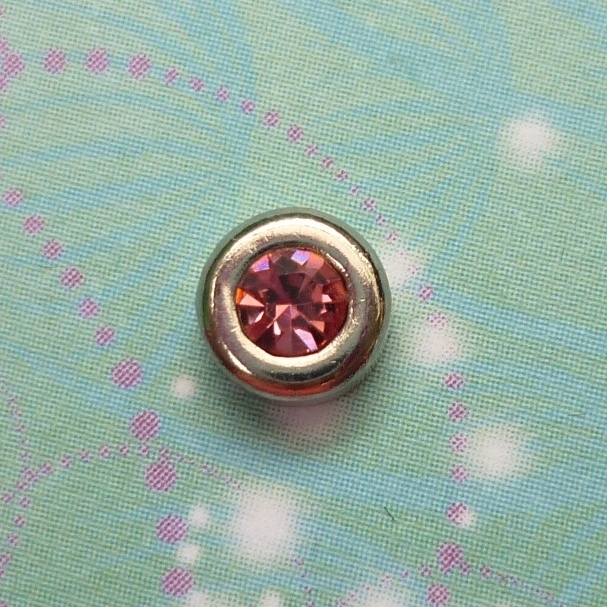 Birthstone-October-Silver-Round-Crystal - Charm for Memory Lockets
