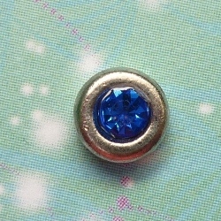 Birthstone-September-Silver-Round-Crystal - Charm for Memory Lockets