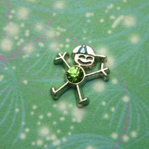 Birthstone - Silver Boy Bigger - August - Charm for Memory Lockets