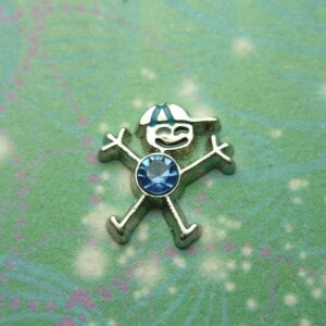 Birthstone - Silver Boy Bigger - December - Charm for Memory Lockets