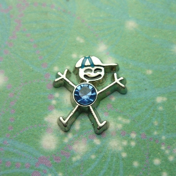 Birthstone - Silver Boy Bigger - December - Charm for Memory Lockets