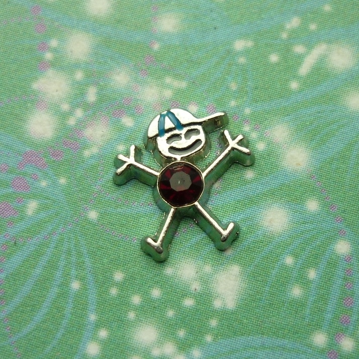 Birthstone - Silver Boy Bigger - January - Charm for Memory Lockets