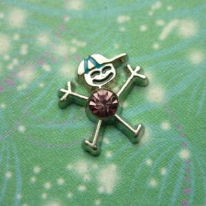 Birthstone - Silver Boy Bigger - June - Charm for Memory Lockets