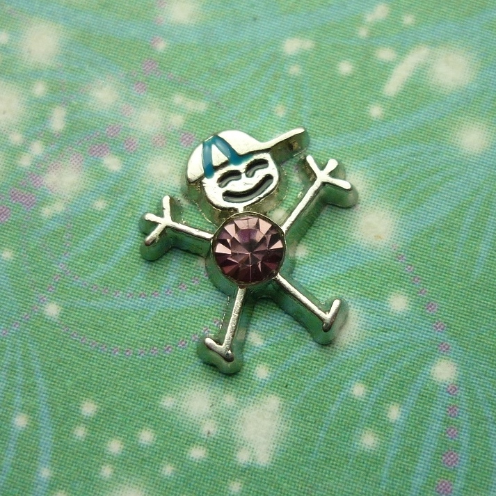 Birthstone - Silver Boy Bigger - June - Charm for Memory Lockets