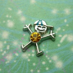 Birthstone - Silver Boy Bigger - November - Charm for Memory Lockets