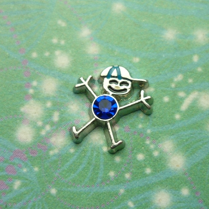 Birthstone - Silver Boy Bigger - September - Charm for Memory Lockets