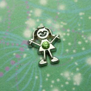 Birthstone - Silver Girl Bigger - August - Charm for Memory Lockets