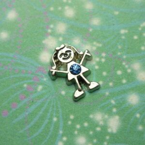 Birthstone - Silver Girl Bigger - December - Charm for Memory Lockets