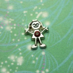 Birthstone - Silver Girl Bigger - February - Charm for Memory Lockets