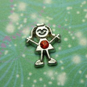 Birthstone - Silver Girl Bigger - July - Charm for Memory Lockets