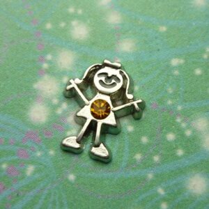 Birthstone - Silver Girl Bigger - November - Charm for Memory Lockets