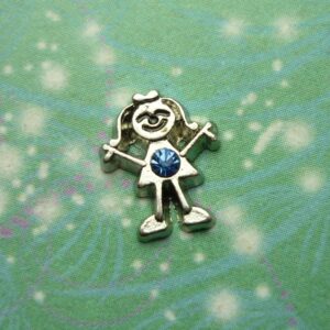 Birthstone - Silver Girl Bigger -  September - Charm for Memory Lockets