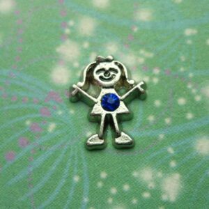 Birthstone - Silver Girl Bigger - September - Charm for Memory Lockets