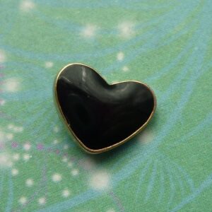Black & Gold Heart - Charm for Memory Lockets