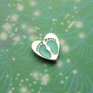 Blue Baby Feet In Heart - Charm for Memory Lockets