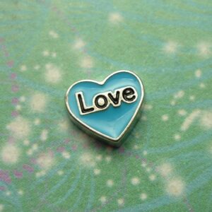 Blue Heart Love Charm - Charm for Memory Lockets