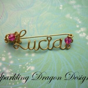Personalised Name Brooch - Gold - Up to 8 Letters