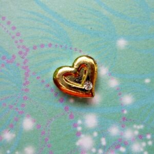 CZ Gold Heart - Charm for Memory Lockets