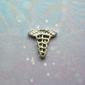 Caduceus - Medical Symbol Charm for Lockets - Charm for Memory Lockets