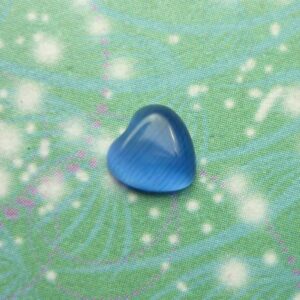 Cats Eye Heart - Blue - Charm for Memory Lockets
