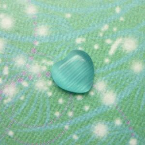 Cats Eye Heart - Light Blue - Charm for Memory Lockets