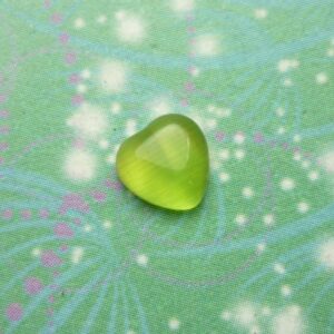 Cats Eye Heart - Pale Pink - Charm for Memory Lockets