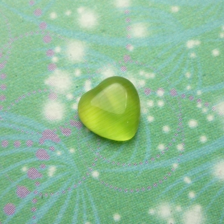 Cats Eye Heart - Pale Pink - Charm for Memory Lockets