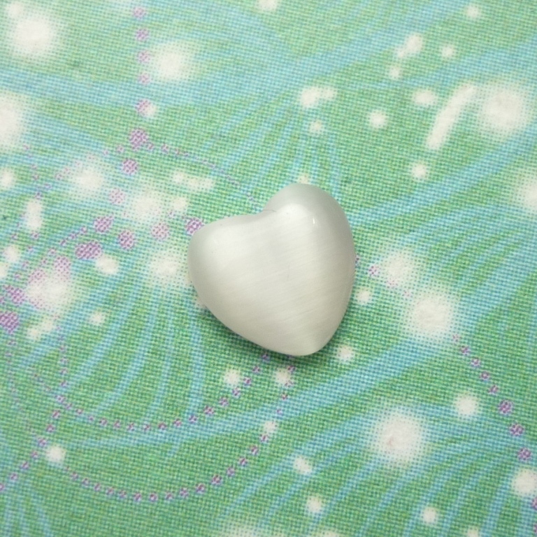 Cats Eye Heart - Pale Pink - Charm for Memory Lockets