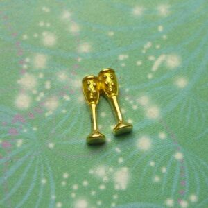 Champagne Glasses Gold - Charm for Memory Lockets