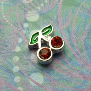 Cherries with Jewels - Charm for Memory Lockets