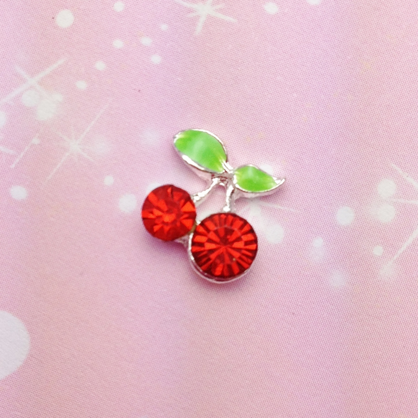 Cherries with red crystals - Charm for Memory Lockets