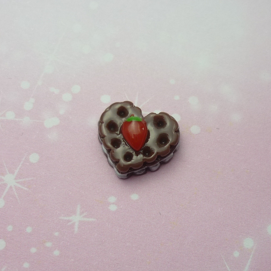Chocolate Cookie Heart - Charm for Memory Lockets