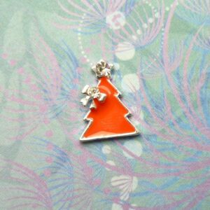 Christmas Tree Red with Bow - Charm for Memory Lockets