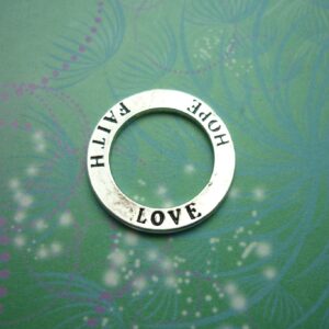 Circle Charm - Love Faith Hope - Charm for Memory Lockets