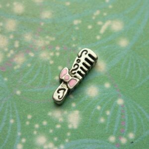 Comb with Pink Bow - Charm for Memory Lockets