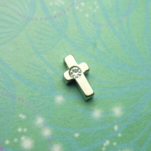 Cross with Crystal - Charm for Memory Lockets