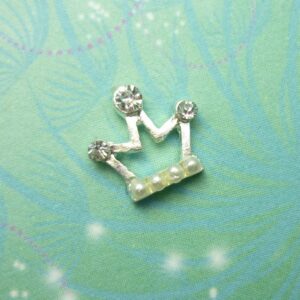 Crown - Crystal & Pearl - Charm for Memory Lockets